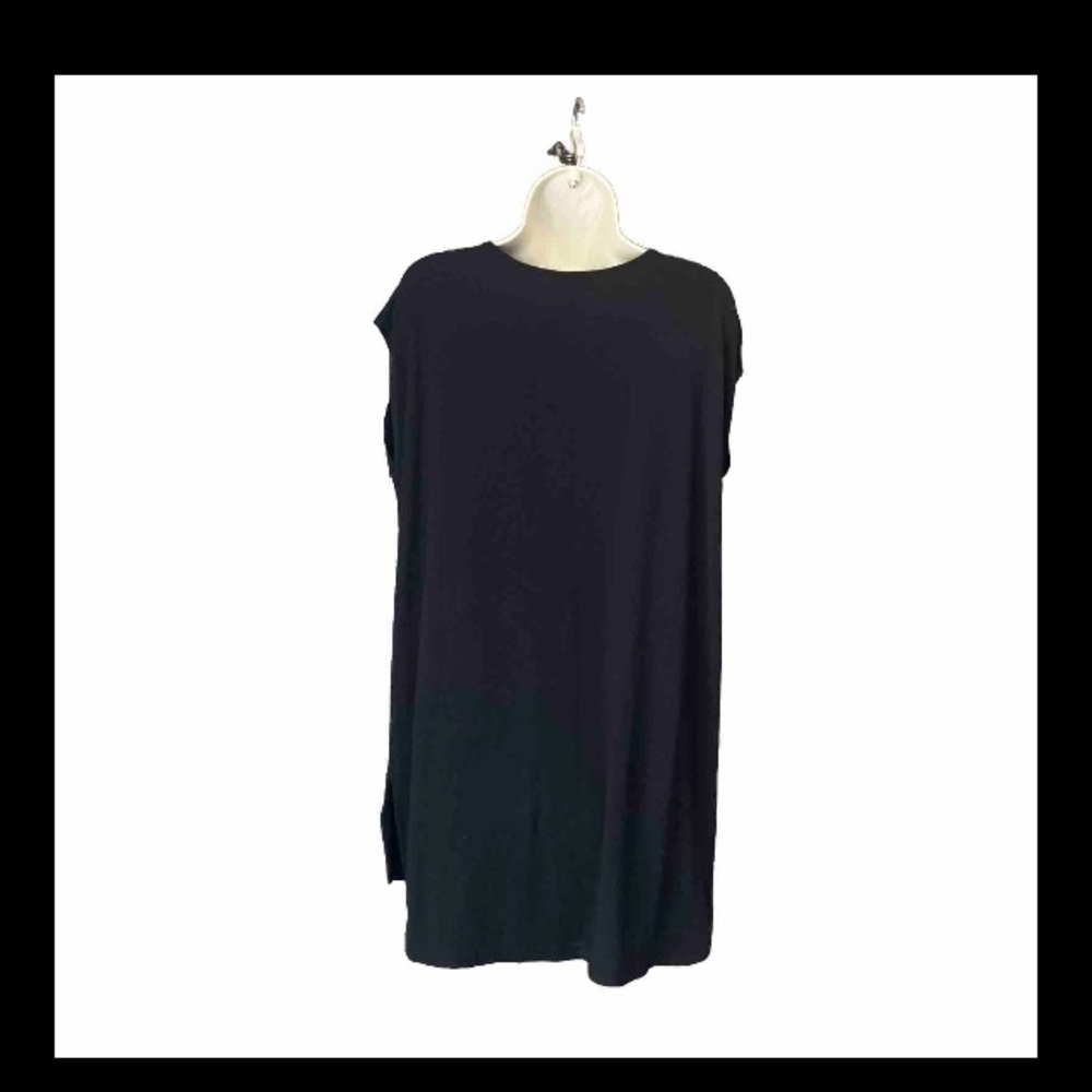 J. Jill Women Dress Wearever Collection V Neck Cap Sleeve Rayon Stretch Black S - Picture 3 of 7